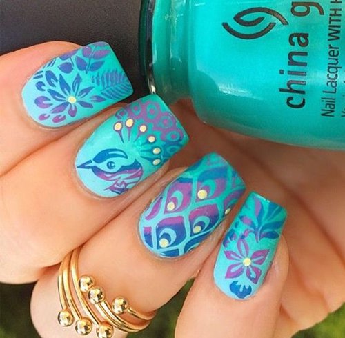 CharuFashions's tweet photo. Try Peacock Nailart in This Summer. It looks Super Cool!

#nailart #nailpolish #SummerYourWay #cool #peacock #TuesdayThoughts https://t.co/dd0GJTUKFd