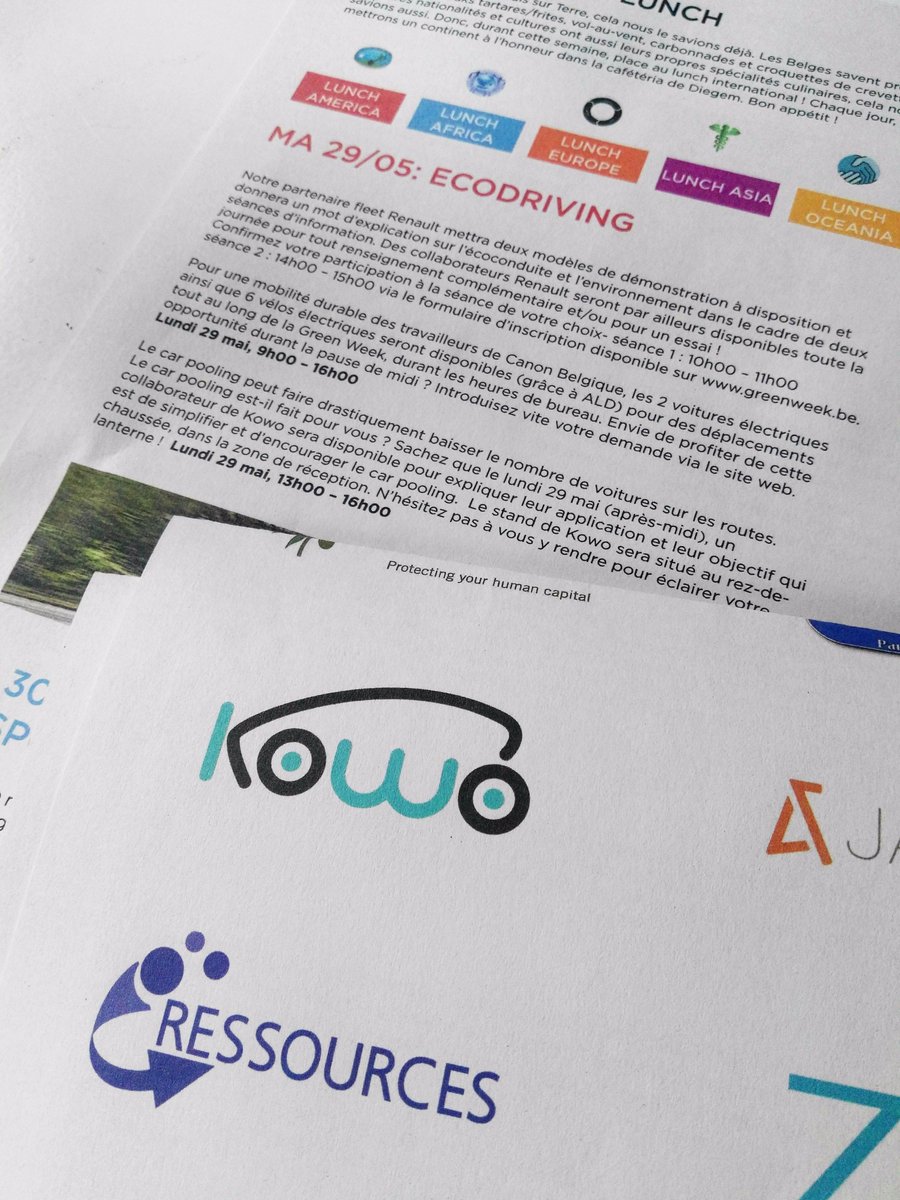 kowoapp's tweet photo. Yesterday Kowo participated at the EU #Greenweek2017 at @CanonBelgie and was featured in the newspaper of the event! 🌎🚗#ecomobilité #MaaS https://t.co/Ymy6OdW6Zp