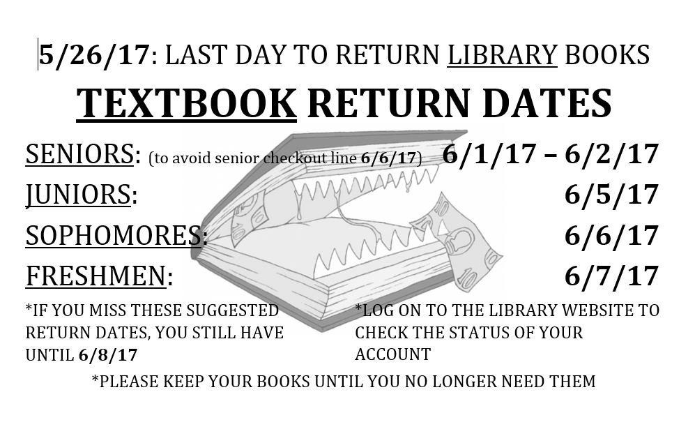 ECHSLibrarian's tweet photo. Textbooks are due soon @ElCaminoHighSch ! Follow the link to find out what you still owe to avoid long lines: https://t.co/mHU6RhOGnL https://t.co/J41NSrsXCV
