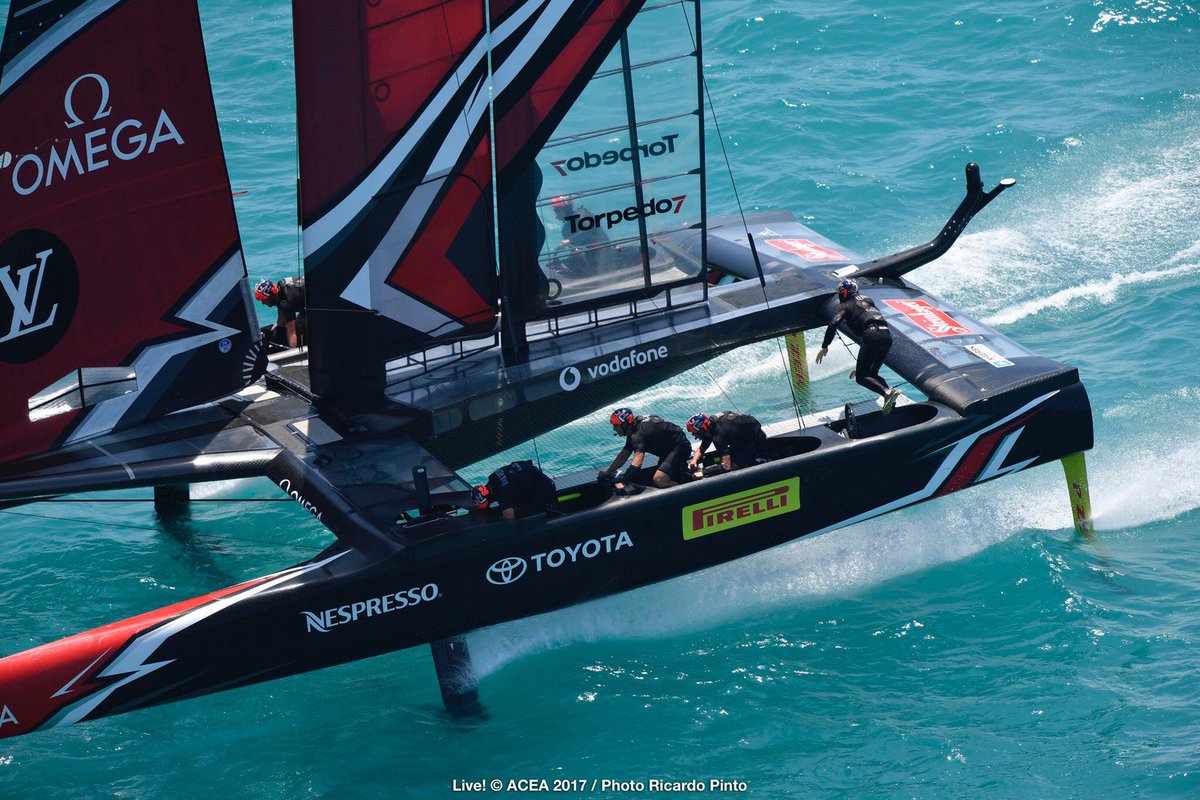 Pirelli's tweet photo. When #ThereIsNoSecond, the better #Cyclor stands tall. Another win for #ETNZ!  #Fit4ETNZ #AmericasCup https://t.co/lQZaMJ67G0 https://t.co/Xu69lEp27k