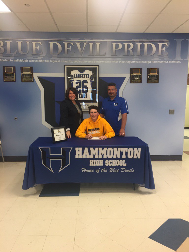 HHSdevilsports's tweet photo. Brock Mauriello is moving on to the NEXT LEVEL with the Knights of Neumann University to play baseball #GlockLesnar⚾️ https://t.co/V95Yr15Bnm