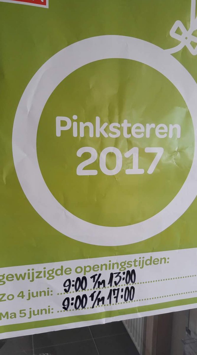Spar Emmen is 1e en 2e pinksterdag geopend