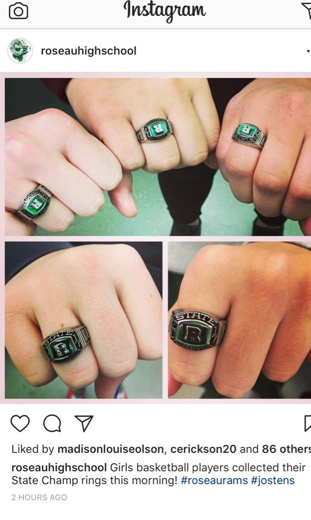 RoseauRam's tweet photo. Nice memento for the State Champ Lady Ram basketball team! https://t.co/c10QHTK3YJ