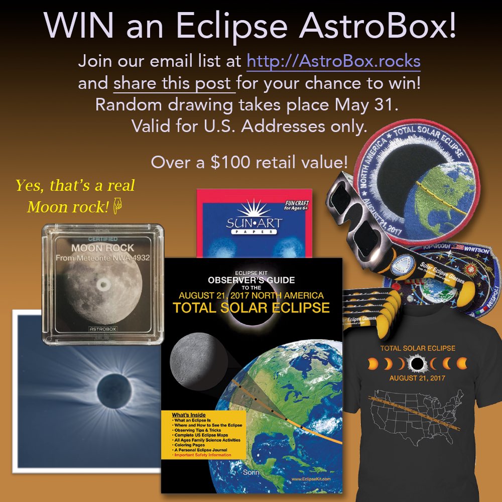 MileHighAstro's tweet image. Last day to get on our email list and be entered to win a #free #eclipse #AstroBox! #science #space #eclipse2017 AstroBox.rocks