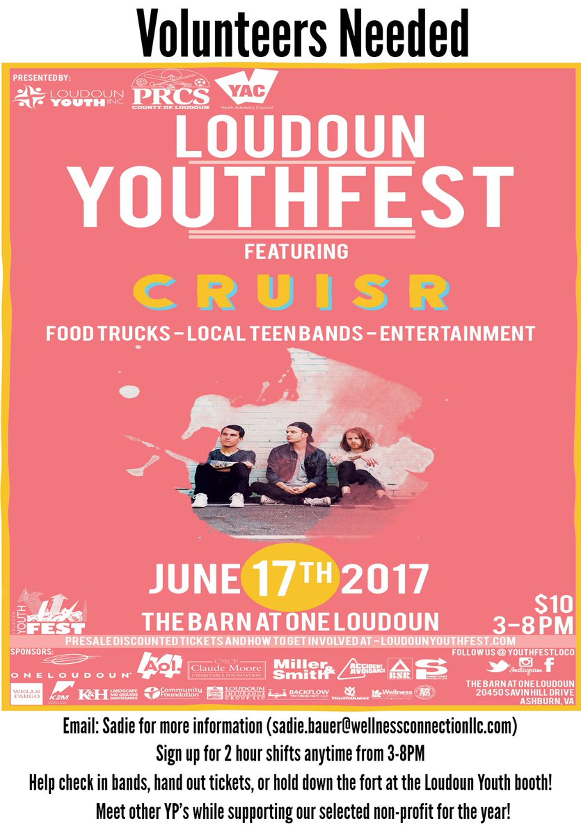 We are still looking for more <a href="/loudounyouthfes/">loudounyouthfest</a> volunteers on 6/17! Sign up today. <a href="/LoCoEntertain/">Loudoun Entertain</a> <a href="/LoudounNow/">Loudoun Now</a> <a href="/LoudounYouth/">Loudoun Youth, Inc.</a>