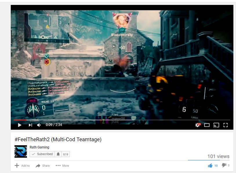 Rath_Gaming's tweet photo. Thanks! We have just hit 100 views on our #FeelThe2 Teamtage https://t.co/1DmxZGcwrQ