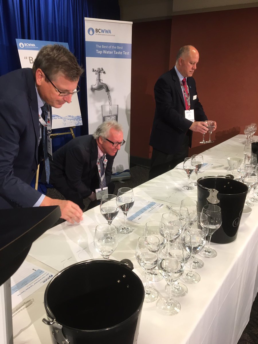 BCWWA's tweet photo. 10 water districts are here to compete for the coveted title of “Best Tap Water in BC & Yukon” #BCWWA2017 https://t.co/l3HWqlxzF9