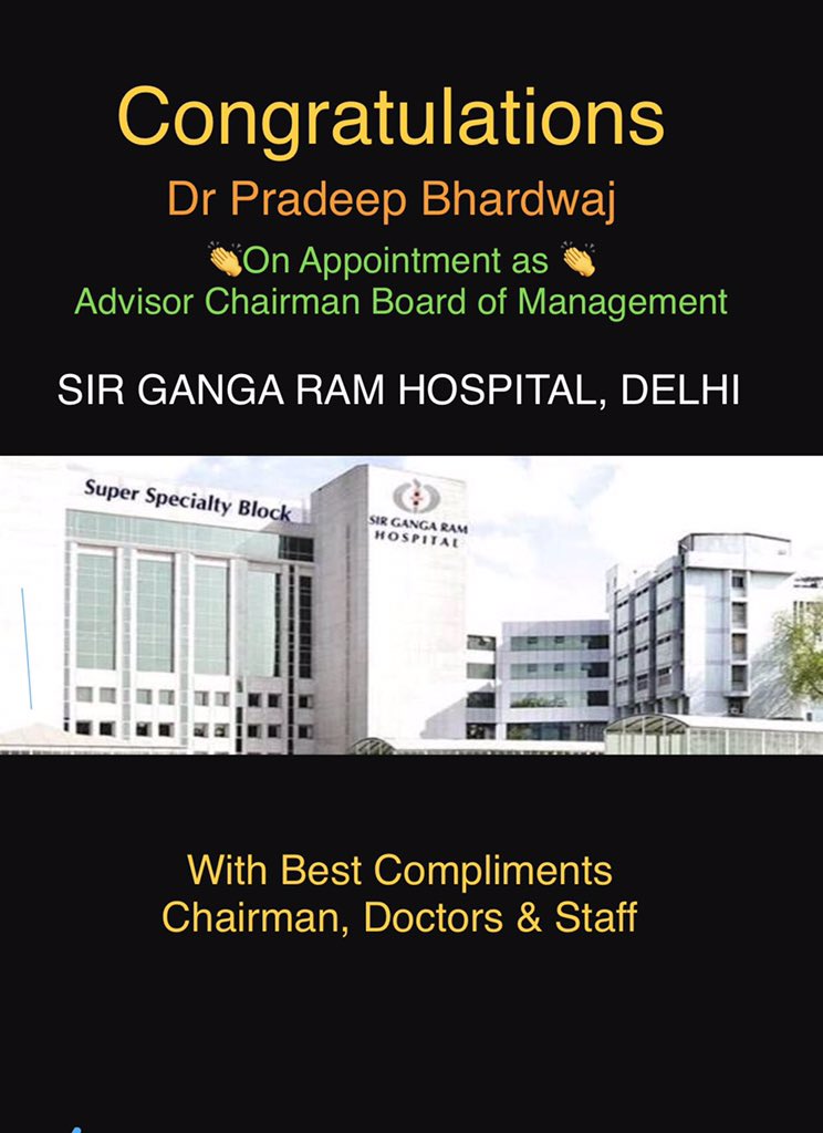 SixSigmaIndia's tweet photo. Appointed as Advisor- Chairman- Board of Management, Sir Gangaram Hospital Delhi https://t.co/hmEvi6JW4h