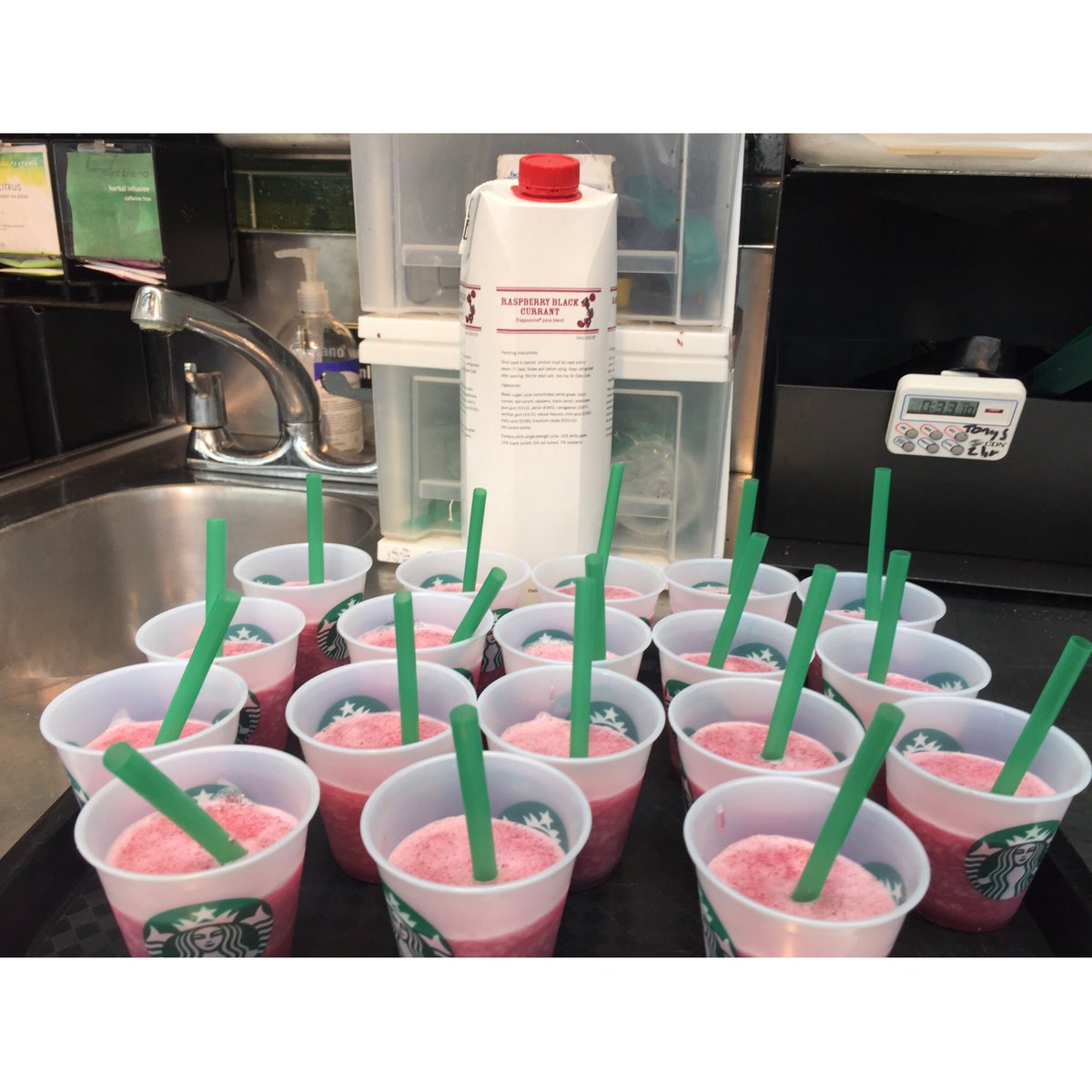Samples going out all day so come to high chelmer starbucks and try some yourself! #raspberryblackcurrent #starbucks #uk