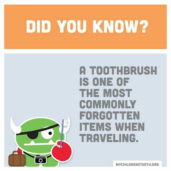 dental_d_center's tweet photo. Traveling this summer? Don't forget your toothbrush! ⛺🚢✈🚉🚂#pediatricdentistry #orthodontics #kids #foreversmiles #summertoothtips https://t.co/Z8ynuz5yv3
