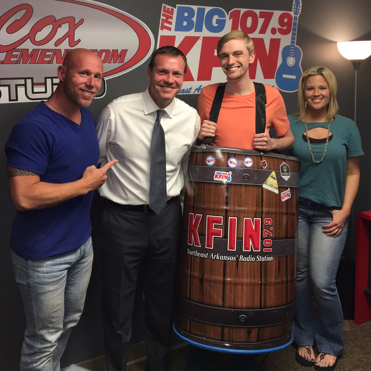 BrandonOnBBiTM's tweet photo. Great to see Robbie Johnson this morning! @NEABaptist is celebrating National Cancer Survivor Day this Sunday from 1-3PM. #BB1079 @1079KFIN https://t.co/gjRE5xzLSH
