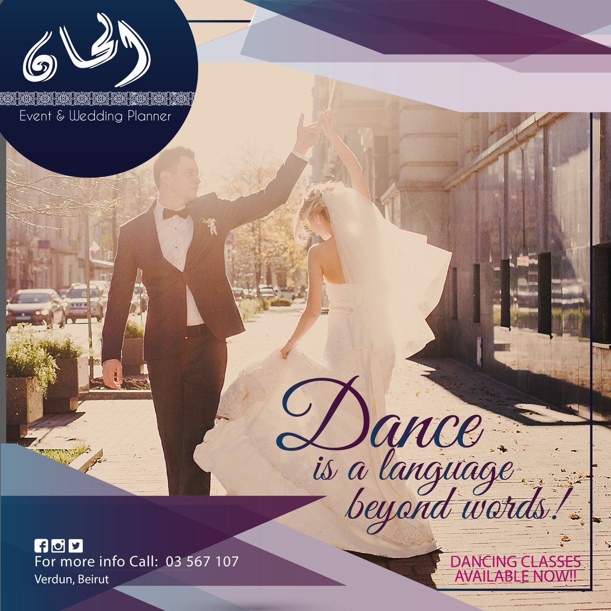 alhan_group's tweet photo. Dance is a language beyond words!

Dancing classes available now!!
Event planning - Fresh ideas for your wedding!
#alhangroup #weddings https://t.co/RKw22xfEMn