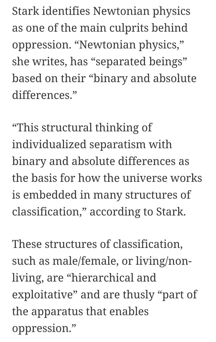 TheSafestSpace's tweet photo. Newtonian physics is a tool of oppression. That's why a feminist researcher has invented "intersectional quantum physics" https://t.co/fXP298NxiK