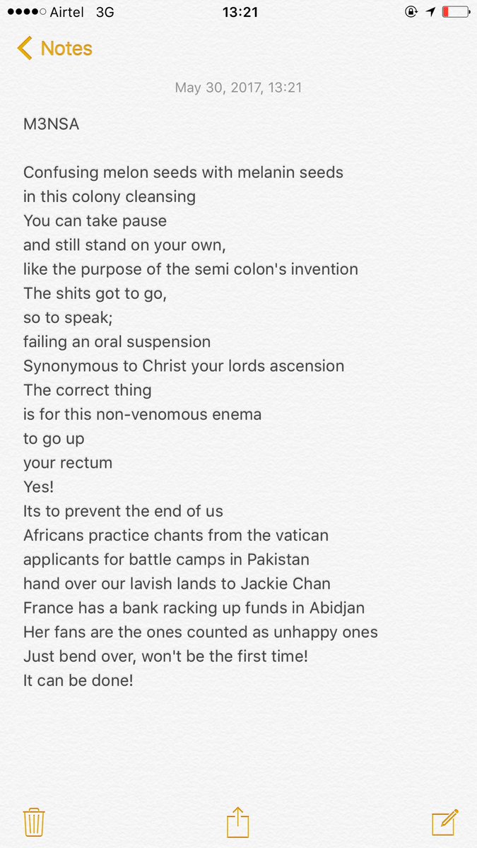 wanlov's tweet photo. Trk 08 "Colony Cleanse ft @kwamewrite & @mensamusic " is about #decolonisation #OrangeCard #FruitopianRaps ๐๐ค
https://t.co/Nm7ykjuhi6 https://t.co/WU0VOA37u2