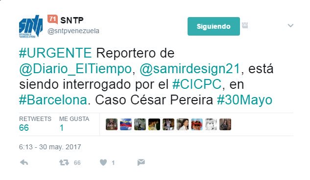 VPITV's tweet photo. #Alerta #Cicipc interroga al @samirdesign21 por caso de activista de VP asesinado con una metra en el estómago #30M (Vía @sntpvenezuela) https://t.co/sr5xGdrdT4