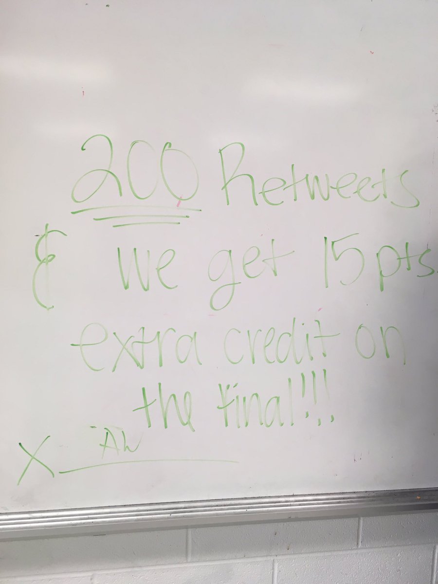 brynnee_'s tweet photo. 200 RTS for 15 PTS extra credit on the exam🙌🏼 https://t.co/ve6VMXddcC
