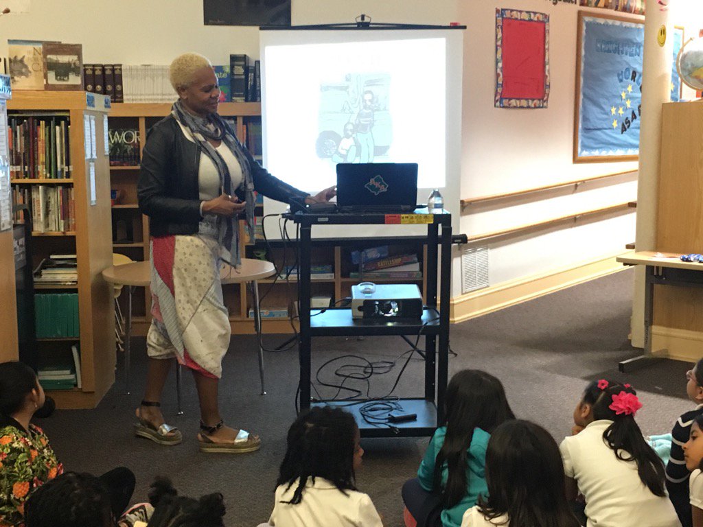 Not finding stories @ POC, <a href="/johnsteptoebook/">John Steptoe</a> wrote them; daughter Bweela shares her father's legacy w/ <a href="/ClevelandESDC/">ClevelandESDC</a>