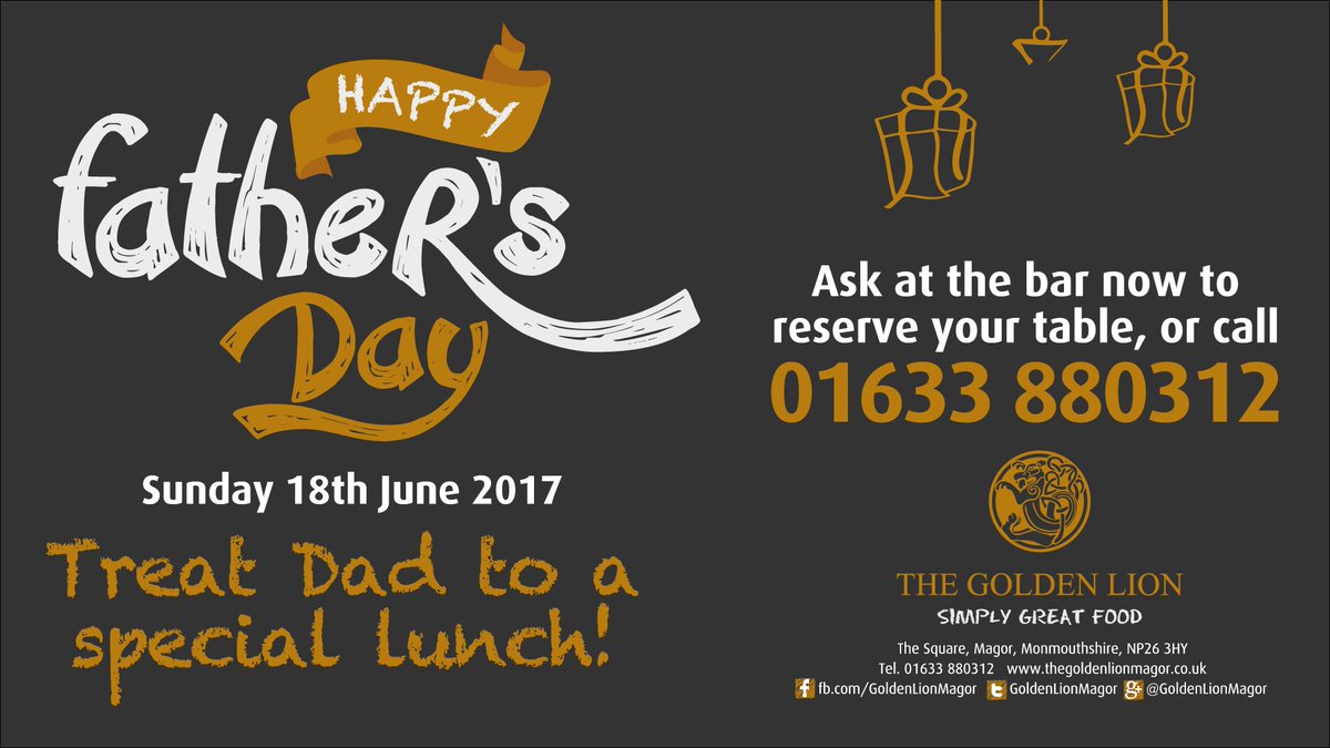 GoldenLionMagor's tweet photo. Treat your #Dad to a very special day including a meal at The Golden Lion because he's worth it! #FathersDay #June18 https://t.co/5vVyYvfaEu