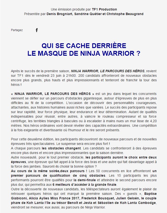 Ninja Warrior 2017 - Épisode 1 - Vendredi 23 Juin 2017 - 21h00 - TF1  - Page 4 DBFGOfFWsAEF6aM