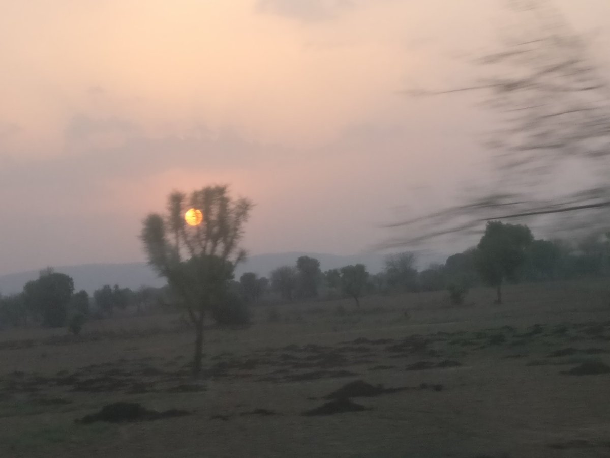 ndcnn's tweet photo. Sunset from my train window #TimelessIndia https://t.co/p66ZijDPkl