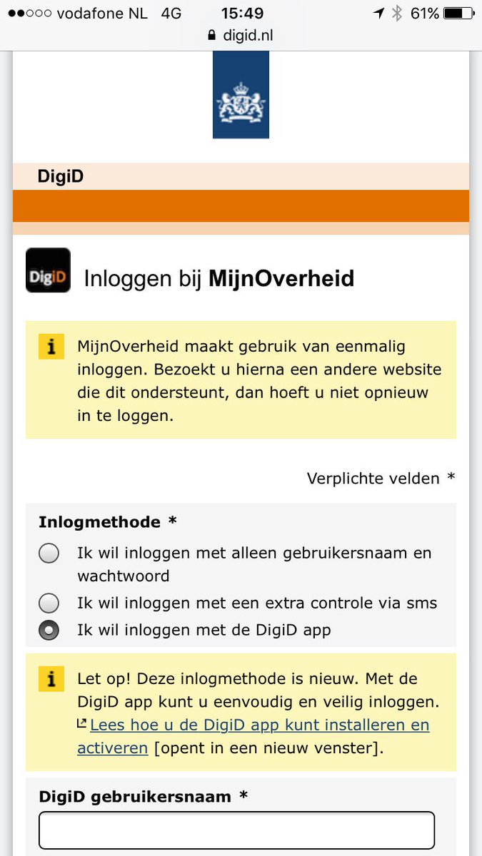jvhulten's tweet photo. Nu ook inloggen bij #MijnOverheid met de #DigiDapp @MOwebcare @Logius_minbzk @DigiDwebcare https://t.co/TC8p6cmknr