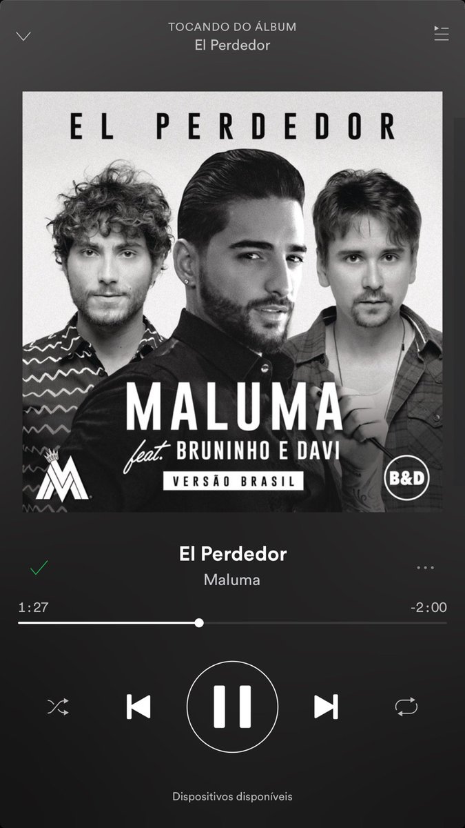 Bruninho's tweet photo. SAIU! #ElPerdedor @maluma ft. @BruninhoeDavi
https://t.co/JxsU8FJCko https://t.co/H6mbDz1Ilp