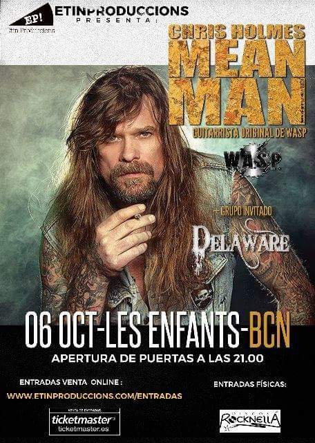 pakodelaware's tweet photo. Es un honor para nosotros formar parte de la gira de Chris Holmes guitarra fundador de WASP, abriendo su concierto en BCN!!! Os esperamos https://t.co/F3ikalr1FH