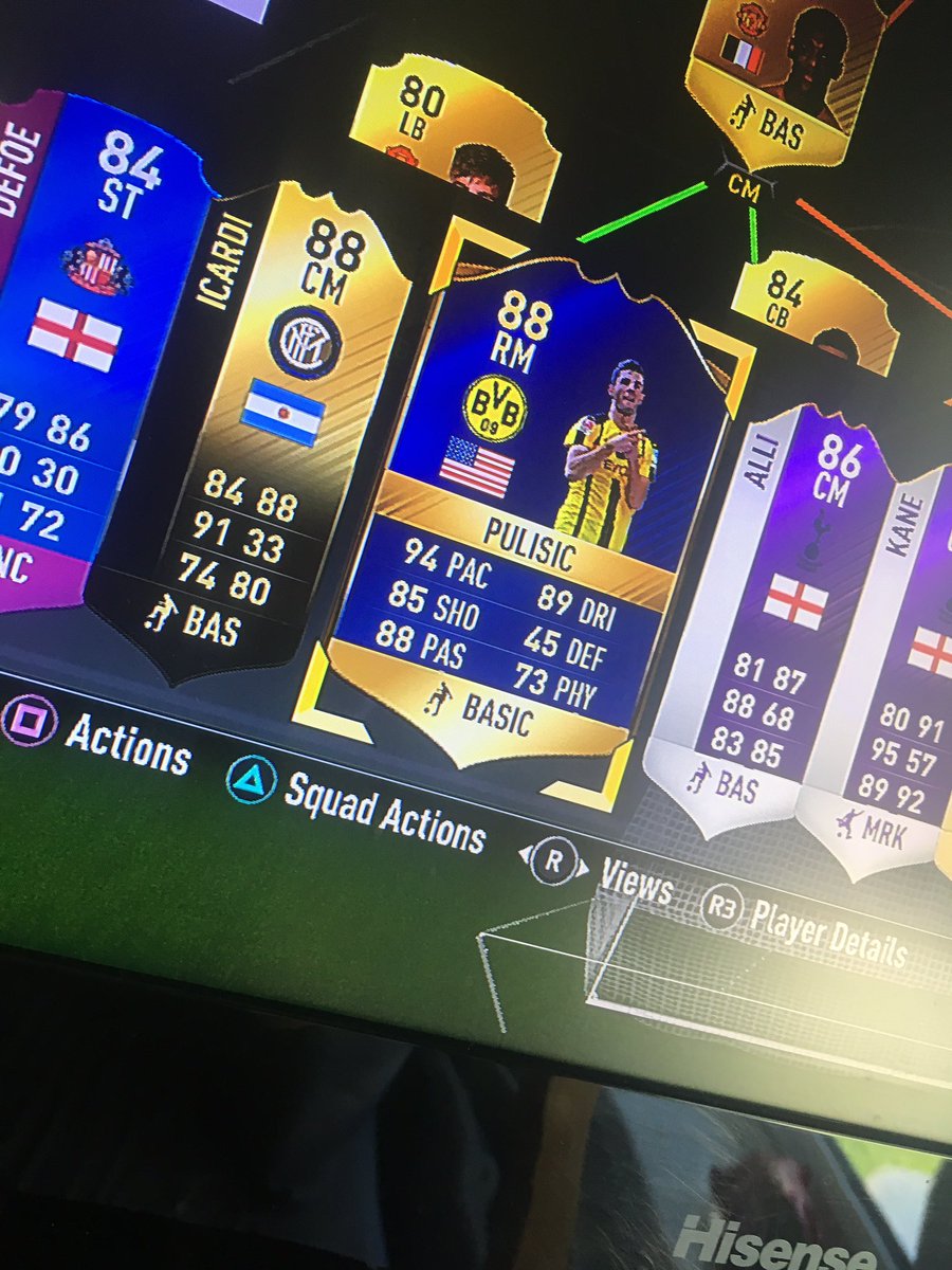 scaf2016's tweet photo. DM IF YOU ARE INTERESTED IN ME GETTING PULISIC FOR YOU โฝ๏ธ๐ต #FUTChampions #FUT17 #FIFA17 #FUT #PS4 #TOTS #PULISIC #FIFAPS https://t.co/NR192AJ9NQ