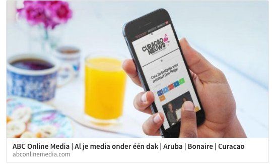 afslagzuid's tweet photo. Trots! Nieuwe site van ABC online media staat online! Bedankt @ABCOnlineMedia voor de fijne samenwerking! #Caribbean #news #bannering https://t.co/UUsE2kRqsX