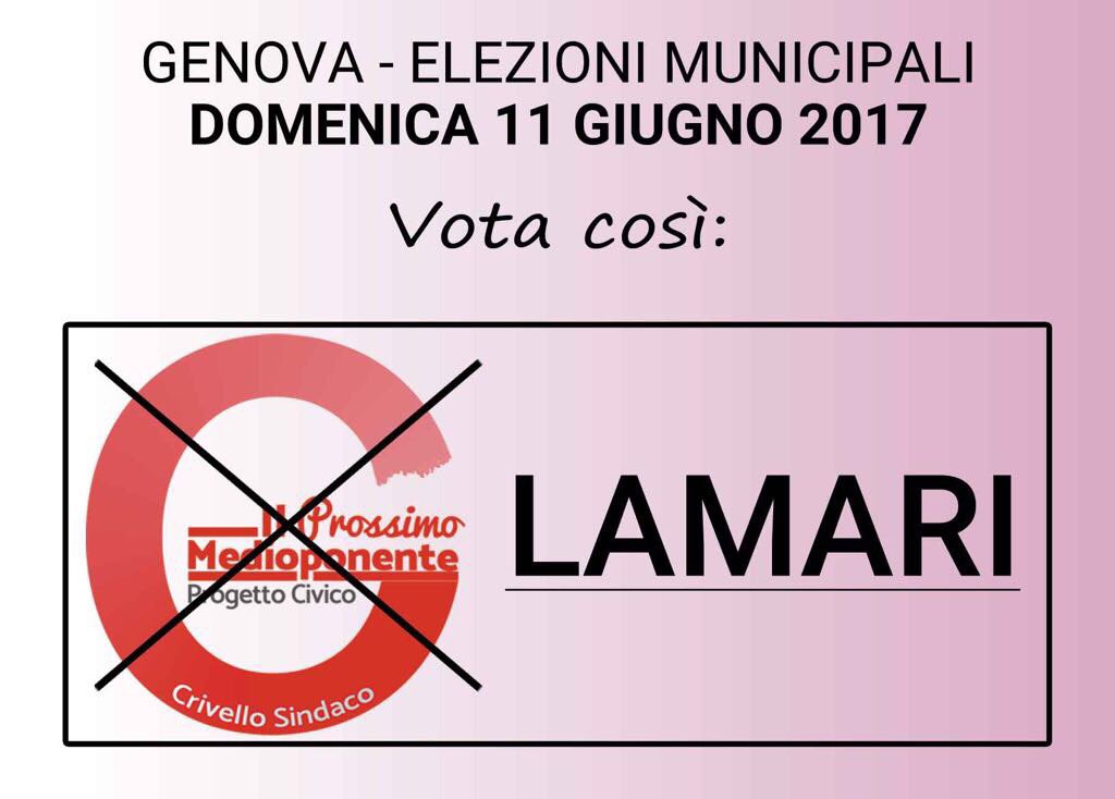 PasqualinoLama1's tweet photo. #genovasolidale contro ogni forma di razzismo di bullismo e di prepotenza l'11 giugno scegli il prossimo medio ponente https://t.co/G6CnSFzgn4