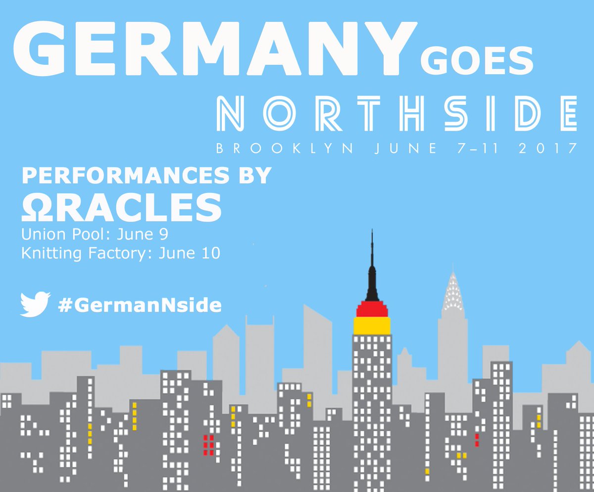 GermanyNY's tweet photo. Get ready for ΩRACLES at @NorthsideFest by checking out their @SoundCloud: https://t.co/L4Ze9lnhkF #GermanNside (GK) https://t.co/iSKD3zIYR0