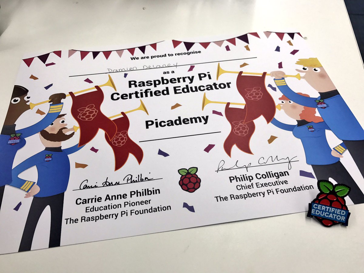 MrDDelaney's tweet photo. Wonderful end to a great 2 days. #RaspberryPiCertifiedEducator #picademy https://t.co/eYDcZLK7Ru