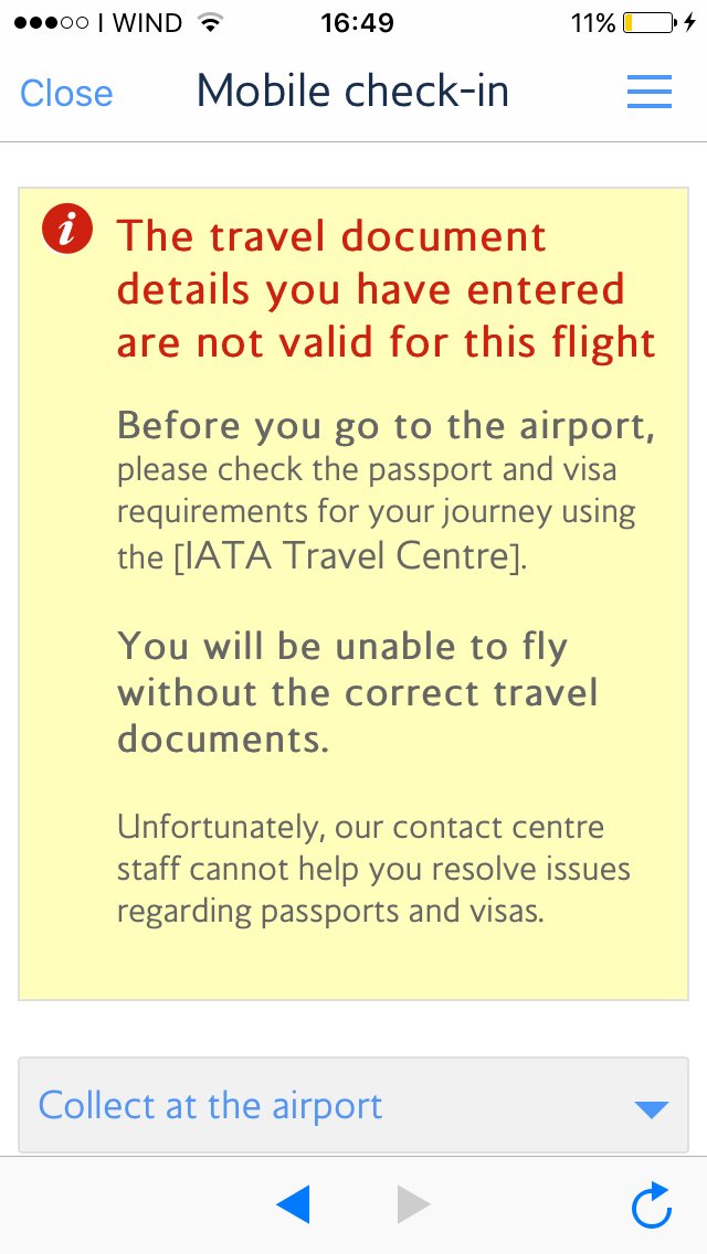 Saus82's tweet photo. Hi @British_Airways I am flying 2morrow all checked in - app won't let me get boarding pass double checked all info attached error showing https://t.co/vhsoF5kx2V