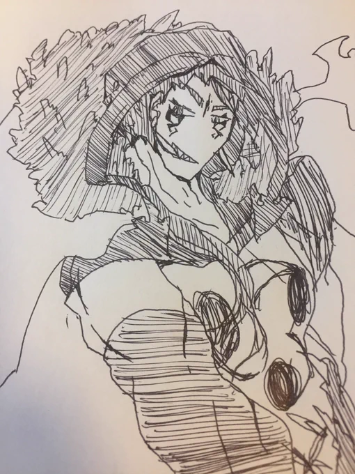 主よ ホテル先のメモ帳を無駄遣いしてオルタニキを落書くことをお許し下さい なぜならムシャクシャしているから 