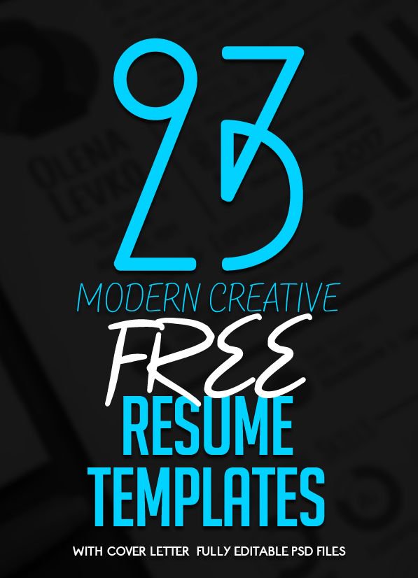 23 Free Creative Resume Templates with Cover Letter buff.ly/2ros4jI #GraphicDesign #designwhizz #designer #freebies