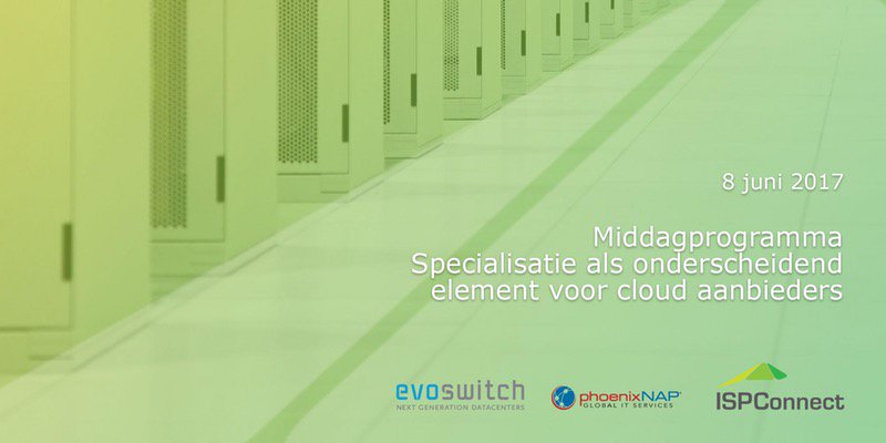 EvoSwitch's tweet photo. Specialiseren in de #cloud ? @ispconnect @phoenixnap en #EvoSwitch organiseren een inspirerende sessie op 8 juni! https://t.co/cir74RT2Jh https://t.co/qIxdo0Wcjk