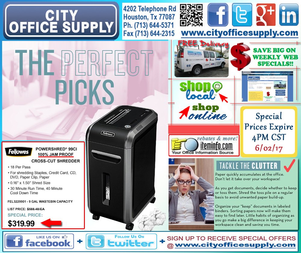 cityos's tweet photo. #TuesdayTips to #TackleTheClutter & #WeeklyWEBSpecial on @FellowesBrands #PowerShred #JamProof #CrossCut #Shredder https://t.co/TBZuI66RrQ https://t.co/fJQ2DieyDv