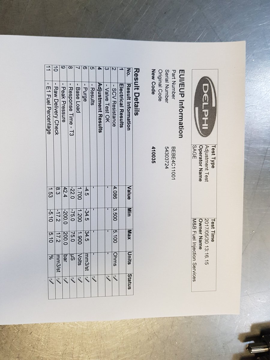 MB_Fuel's tweet photo. Set of 6 #delphi #E1 Unit injectors for a #Volvo #Penta D12. All 6 stripped and overhauled, all complete with new correction/trim codes. https://t.co/2t1M8C8zf4