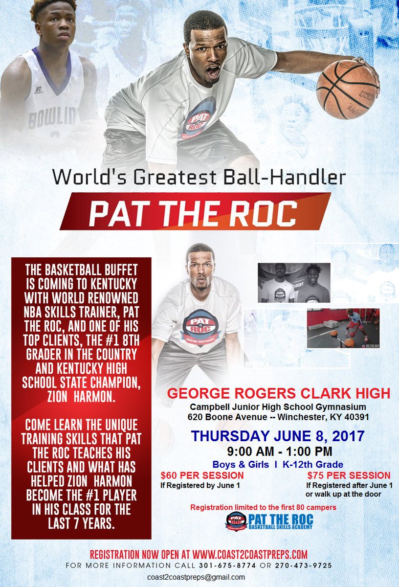 coachjoshcook's tweet photo. Pat The Rock camp on Thursday June 8th @ Campbell Middle Gym. Sign up, spots still open! https://t.co/7tslQWHcsg