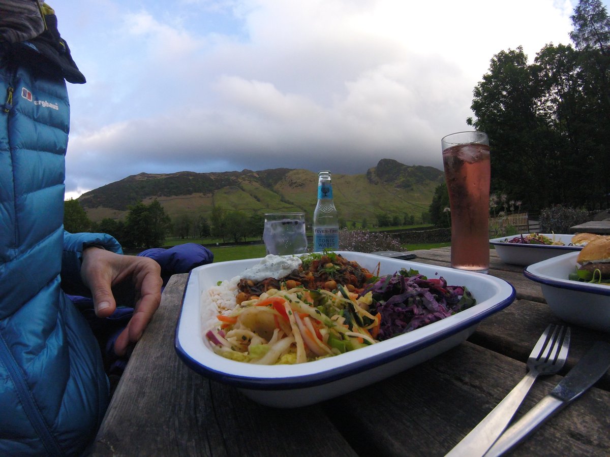 CotswoldAmbles's tweet photo. After a day of #KitTesting with @TheRealBerghaus what better than feast & fire in your fav' pub ;-) #NTSticklebarn in the #LangdaleValley ๐ https://t.co/W2GU1Mitq6