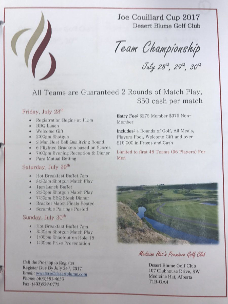 hpdesertblume's tweet photo. Sign up today for the Team Championship!! Always a great event in #medhat @wadewatts01 @chowner19 @dbturfcare RT let's fill it up!!! https://t.co/n392YtfN7y