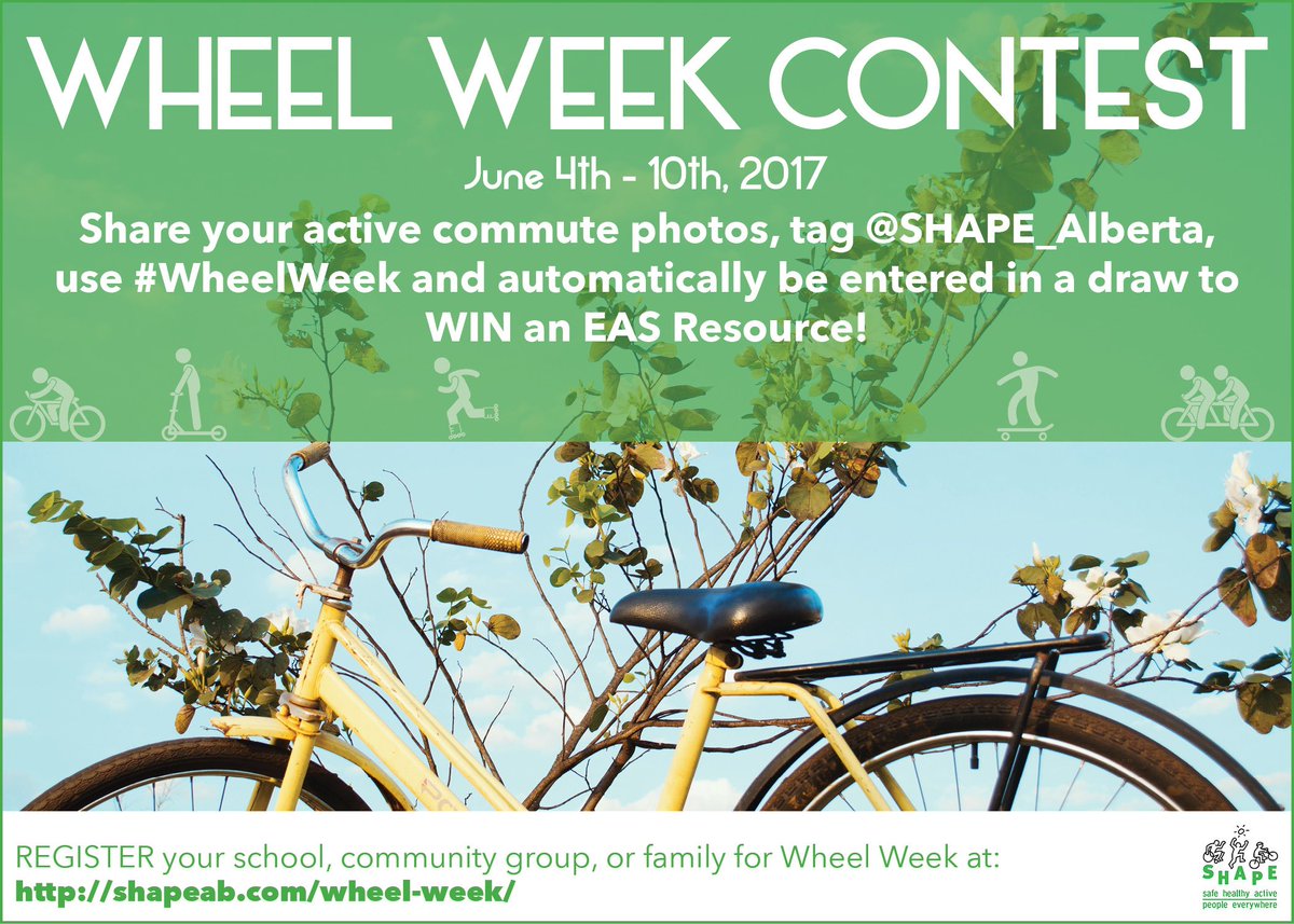 SHAPE_Alberta's tweet image. *CONTEST*
Register for #WheelWeek &amp;amp; share a pic of your active commute to be entered to WIN @EverActiveAB resource!
ow.ly/j4Qh30c8xka