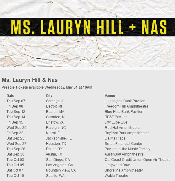 .<a href="/MsLaurynHill/">Ms. Lauryn Hill</a> &amp; <a href="/Nas/">Nasir Jones</a> are going on tour this Fall. Will you be buying tickets?