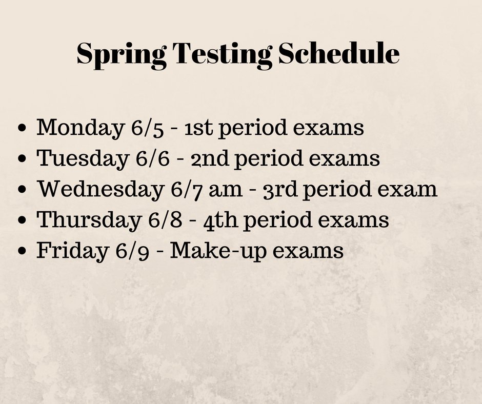 NH_knights's tweet photo. Spring testing schedule #knightnation https://t.co/g07lKtWosV