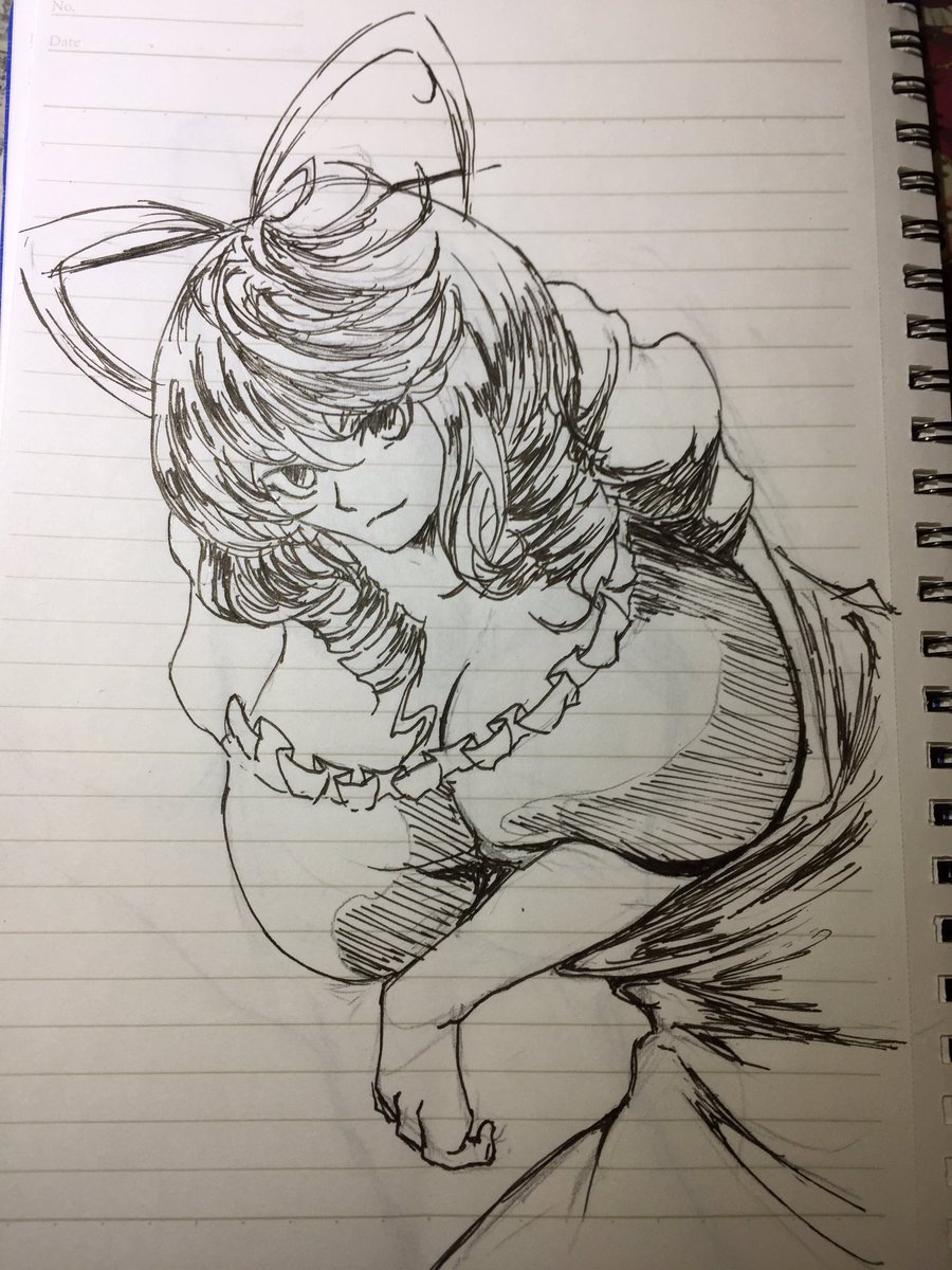 アナログでにゃんにゃんを描きたかった 