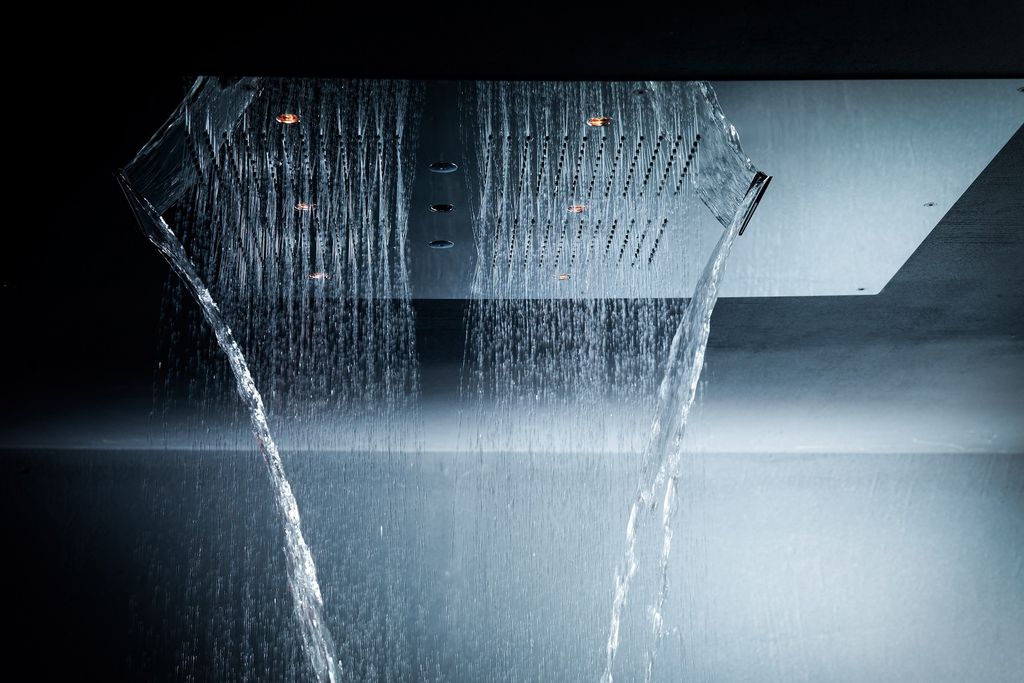 Enjoy extreme showering w/ Infinity stainless steel recessed #shower: rainfall, double cascade + mist spray. Bliss? bit.ly/2rPe45n
