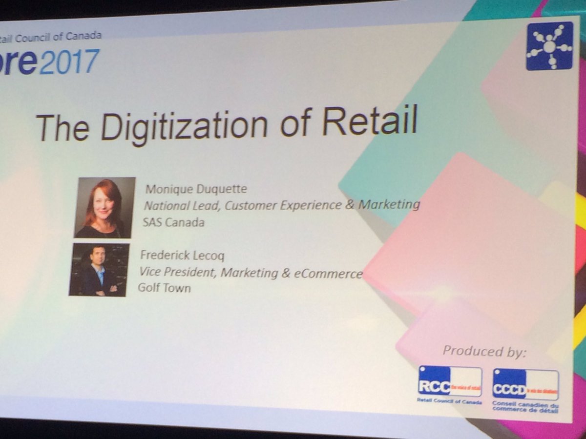 LisaOrpen's tweet photo. Watching Frederic LeCoq inspire and entertain at #STORE2017 about the digitization of retail. https://t.co/mbVTolRKYe