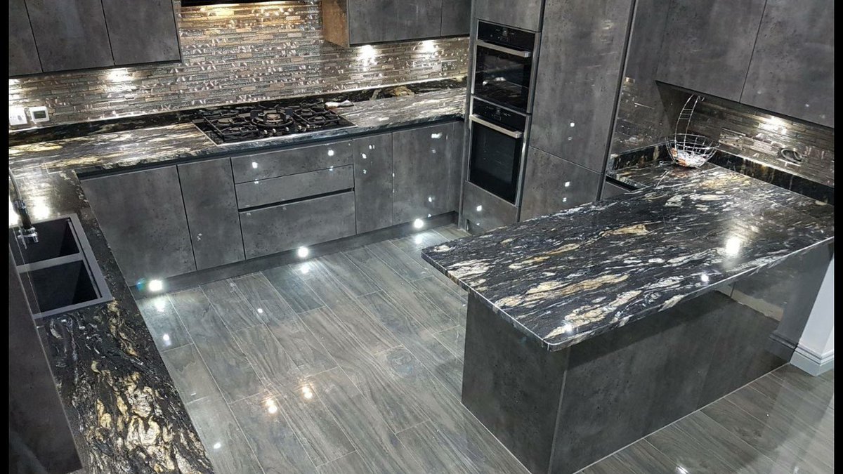 Cosmic Black Granite fitted to a stunning kitchen by our teams. Template, manufacture and fit all in house, working to exact customer needs