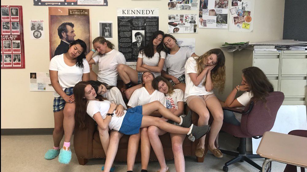 Brennamckane's tweet photo. Senioritis: we'd fight for a cure but we just don't care!😴 @wths2017 @ThomasTitans #wthsseniorweek https://t.co/n04wknbwWU