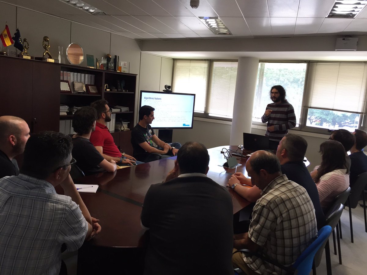 codee_com's tweet image. SCRUM session at GPU Hackathon. The participants show their progress.#gpucesgahack #ParallwareTrainer #HPC .@CESGA_